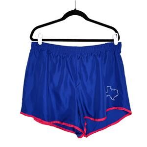 Just Be Free Texas Athletic Running Shorts Size XL Blue Red Activewear Athletic